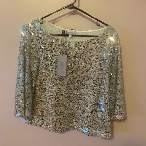 Sequin Long-Sleeve Top